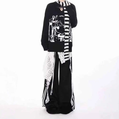 Japanese Harajuku Lace Sweatpants - The elite ways