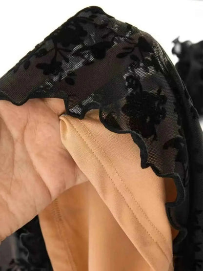 Lace Flare Sleeve Mini Dress