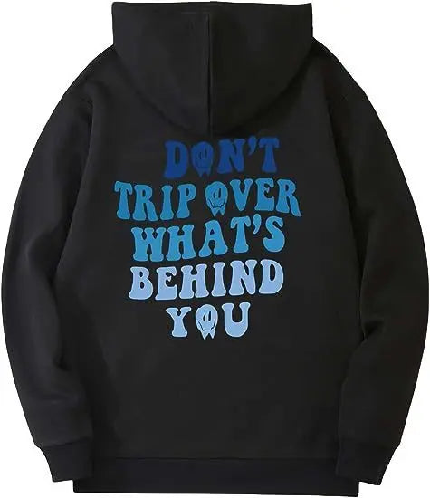 Leisure Pullover Drawstring Letter Print Pattern Hoodie - The elite ways