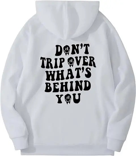 Leisure Pullover Drawstring Letter Print Pattern Hoodie - The elite ways