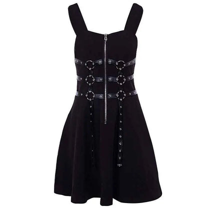 New Dark Style Sexy Waist Suspender Dress Loose Casual Back Black Street Women'S Skirt - The elite ways