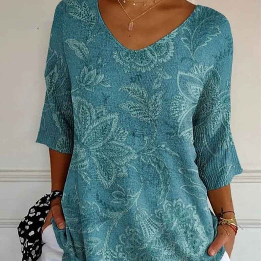 Spring New Women's Short Sleeve V-neck Short Sleeve - The elite ways