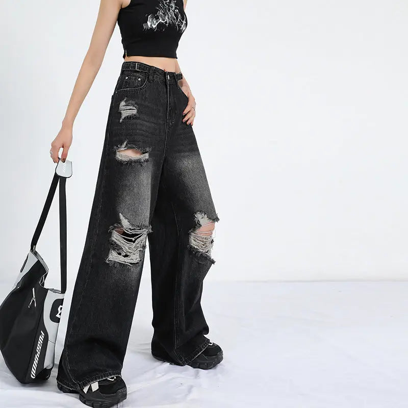 Summer Straight Loose Mop Wide Leg Pants Alamode