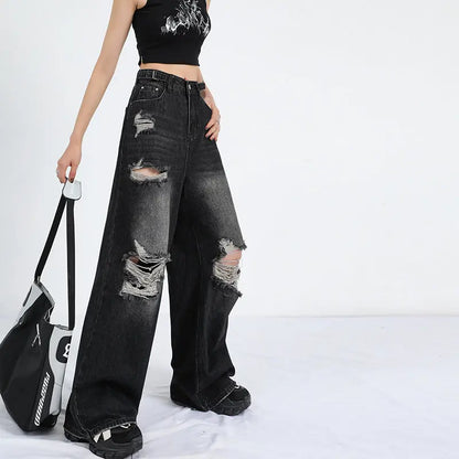 Summer Straight Loose Mop Wide Leg Pants Alamode