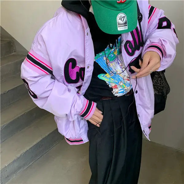 Vintage Harajuku Jacket Hip Hop Loose Jacket Women Alamode