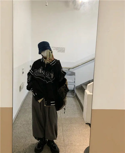 Vintage Harajuku Jacket Hip Hop Loose Jacket Women Alamode