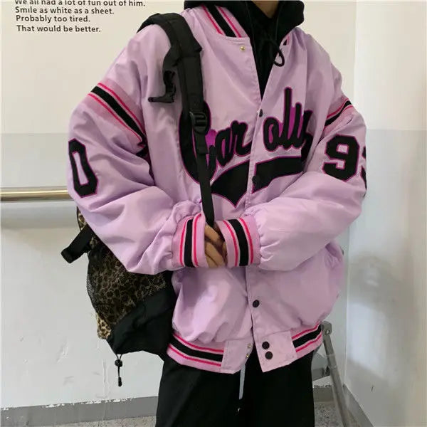 Vintage Harajuku Jacket Hip Hop Loose Jacket Women Alamode