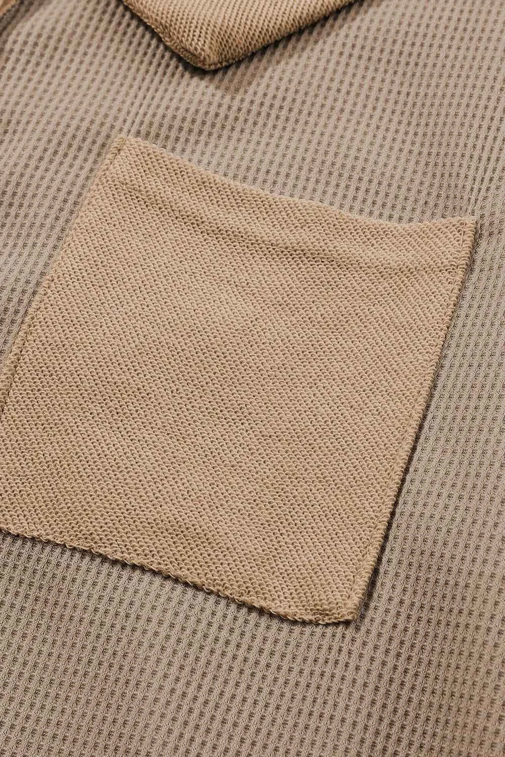 Waffle Knit Button Front Dress.