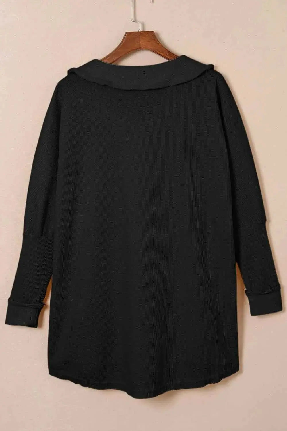 Waffle Knit Button Front Dress.