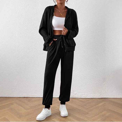 Women's Autumn Fashion Solid Color Suit Rib Sunken Stripe - The elite ways