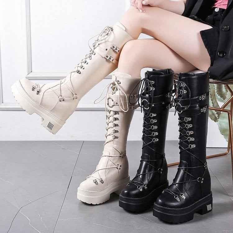 Women's High-barrel Height Increase Boots - The elite ways