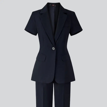 Women's Minimalist Formal Button Up Suit Jacket.