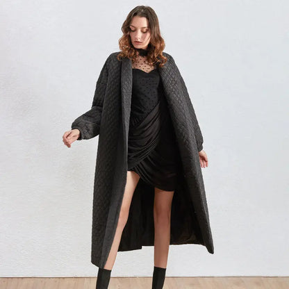 Women's dark buckle smooth plaid trench coat - The elite ways