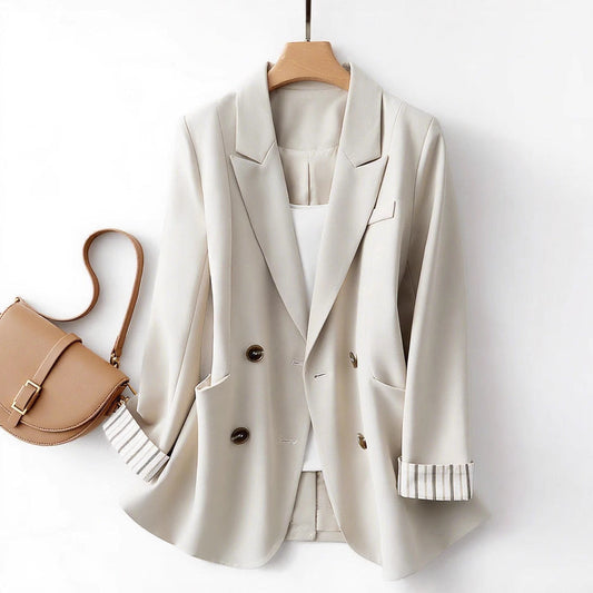 Solid Color Suit Coat Advanced Design Stripes Alamode