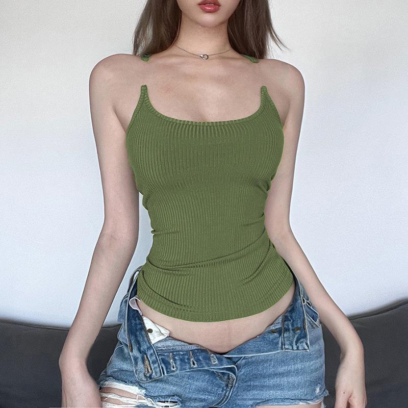 Y2K Invisible Camisole Vest Ins Fashion Slim U-neck Top Summer Women's Clothing Alamode