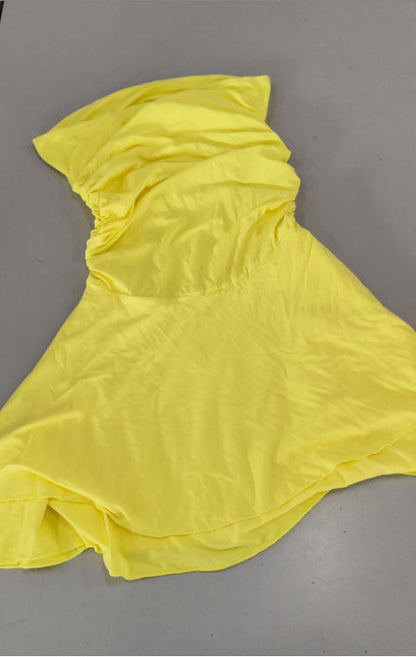 Y2K Tube-top Short Dress Summer Sexy Pleated Tight Dresses For Womens Clothing Alamode