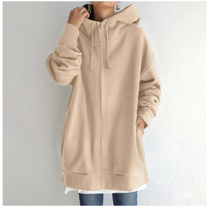 Women's Fuzzy Hoodies Long Sport Pullover Hoodie Full-Zip Hoodie Sweatshirt Alamode