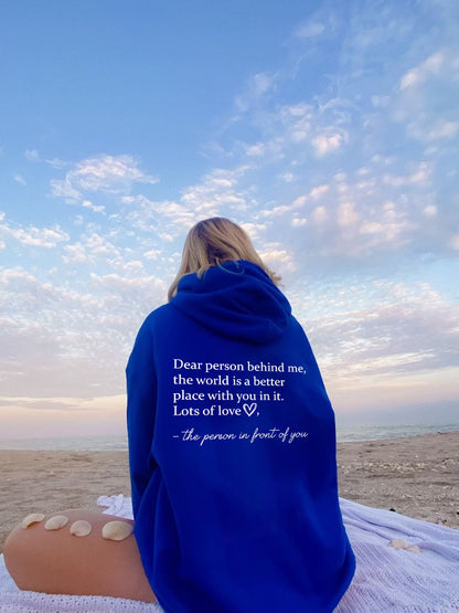 Dear Person Behind Me Hoodie Plain Letter Sweater Alamode